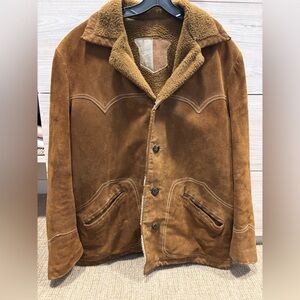 Unisex Handmade Brown Vintage 1960’s Shearling Leather Jacket